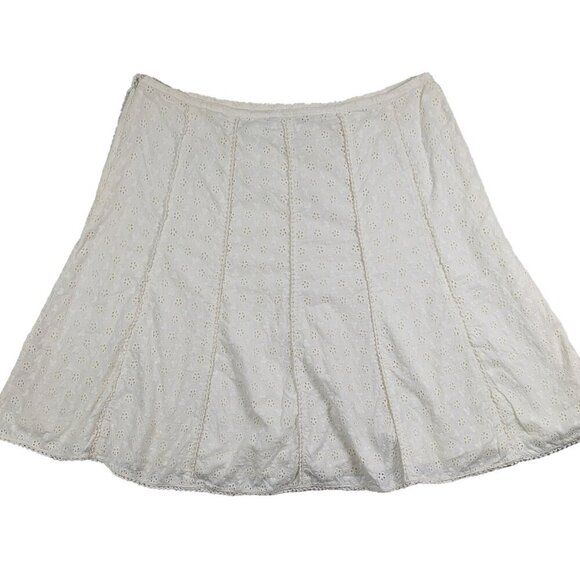 Sigrid Olsen A-line Eyelet Lace Skirt Size 16 - Picture 2 of 6